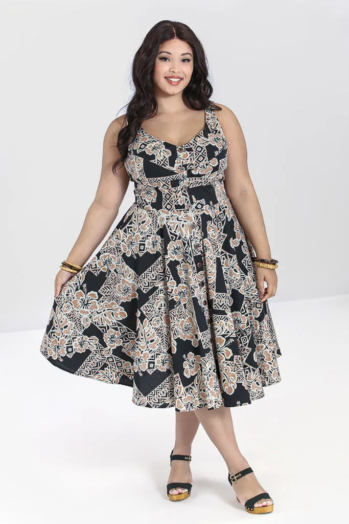 Dominique Hibiscus Swing Dress