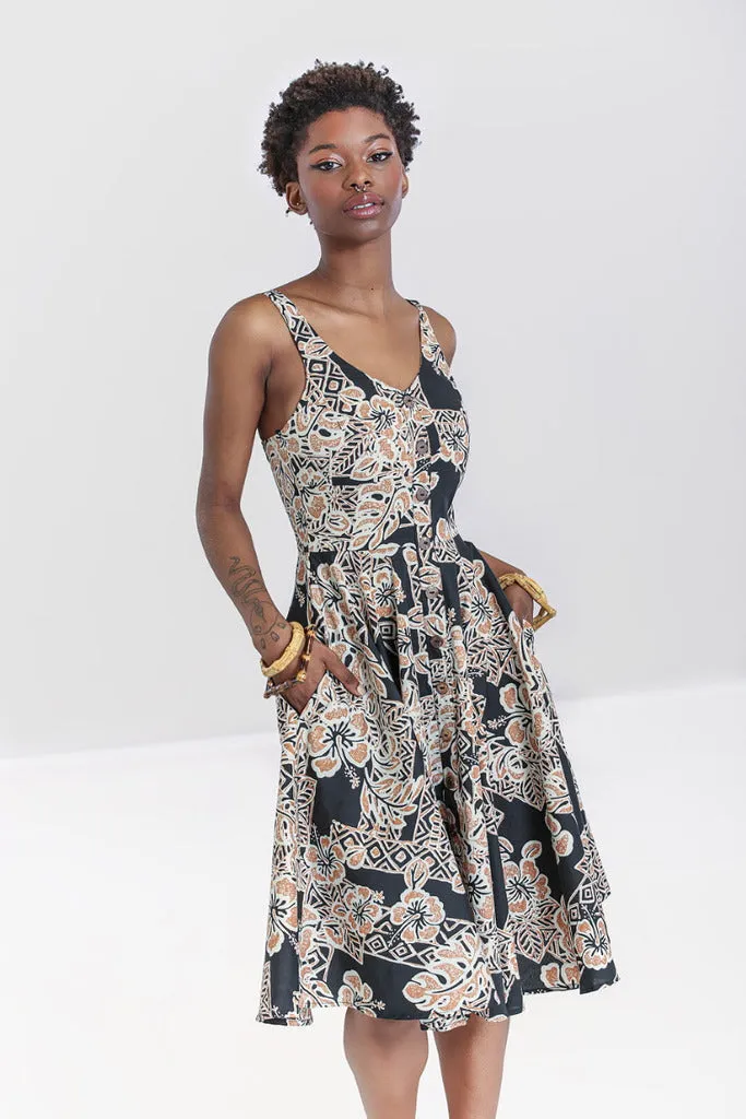 Dominique Hibiscus Swing Dress