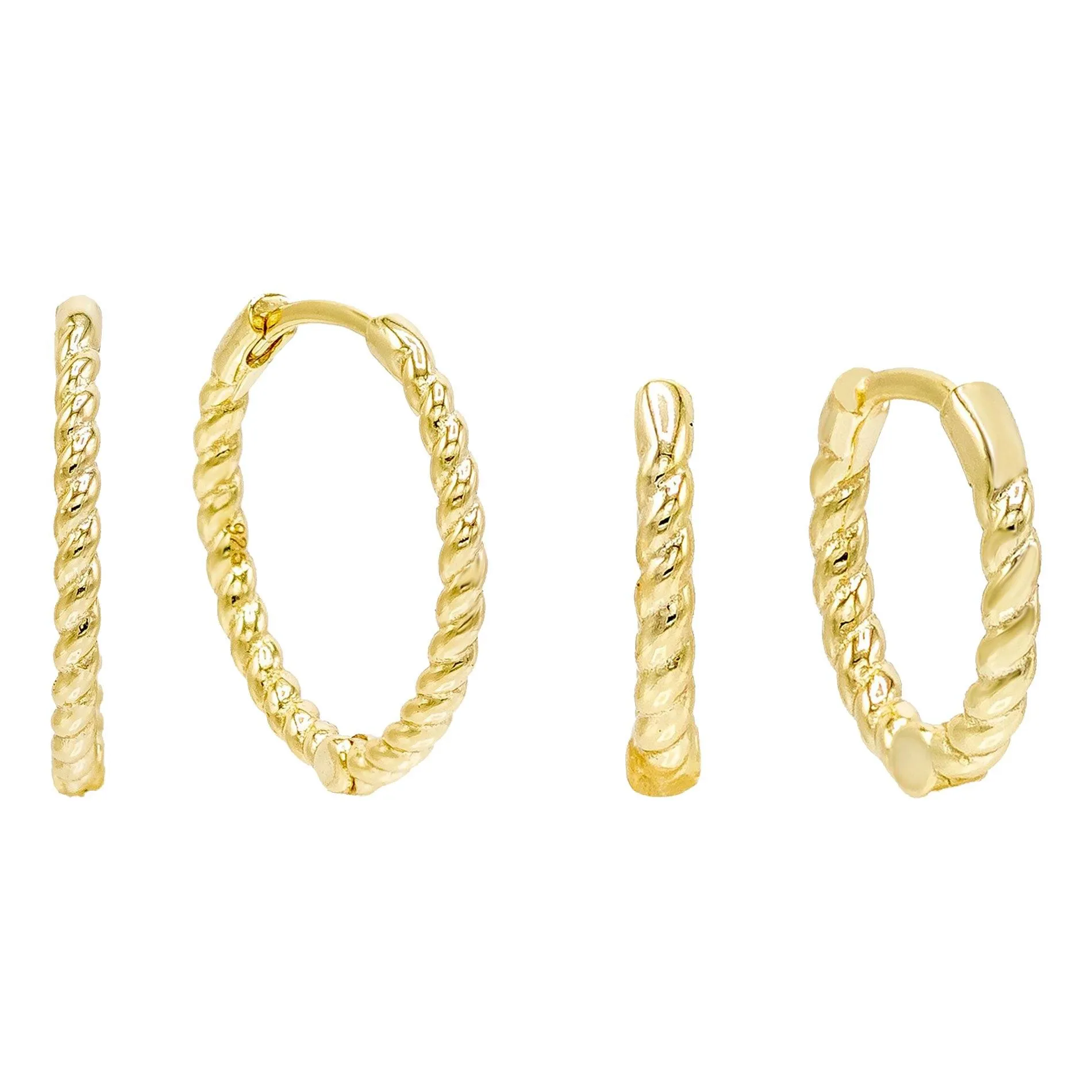 Double Rope Huggie Earring Combo Set