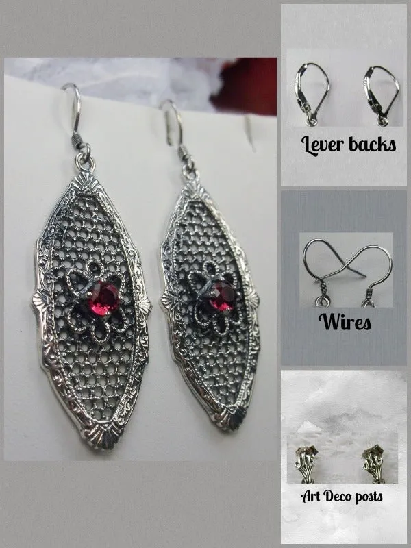 E20, Flower Star Earrings, Round Gems, Vintage Jewelry Design#E20