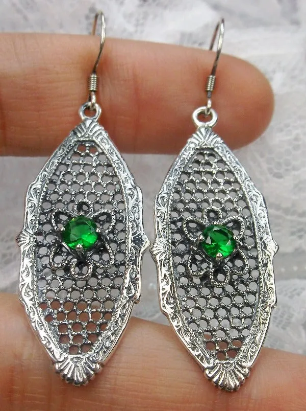 E20, Flower Star Earrings, Round Gems, Vintage Jewelry Design#E20