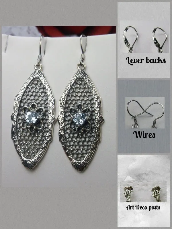 E20, Flower Star Earrings, Round Gems, Vintage Jewelry Design#E20