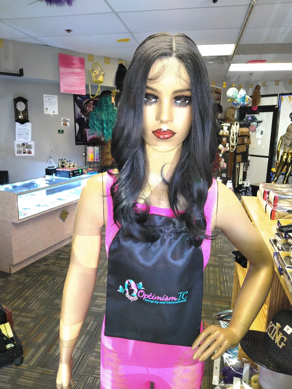 Ebony HD Lace 26inch Synthetic Lace Front Wigs at Optimismic Wigs and Gifts