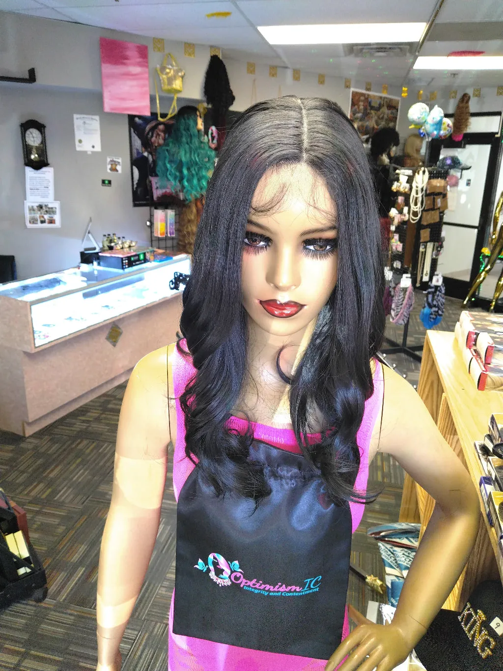Ebony HD Lace 26inch Synthetic Lace Front Wigs at Optimismic Wigs and Gifts
