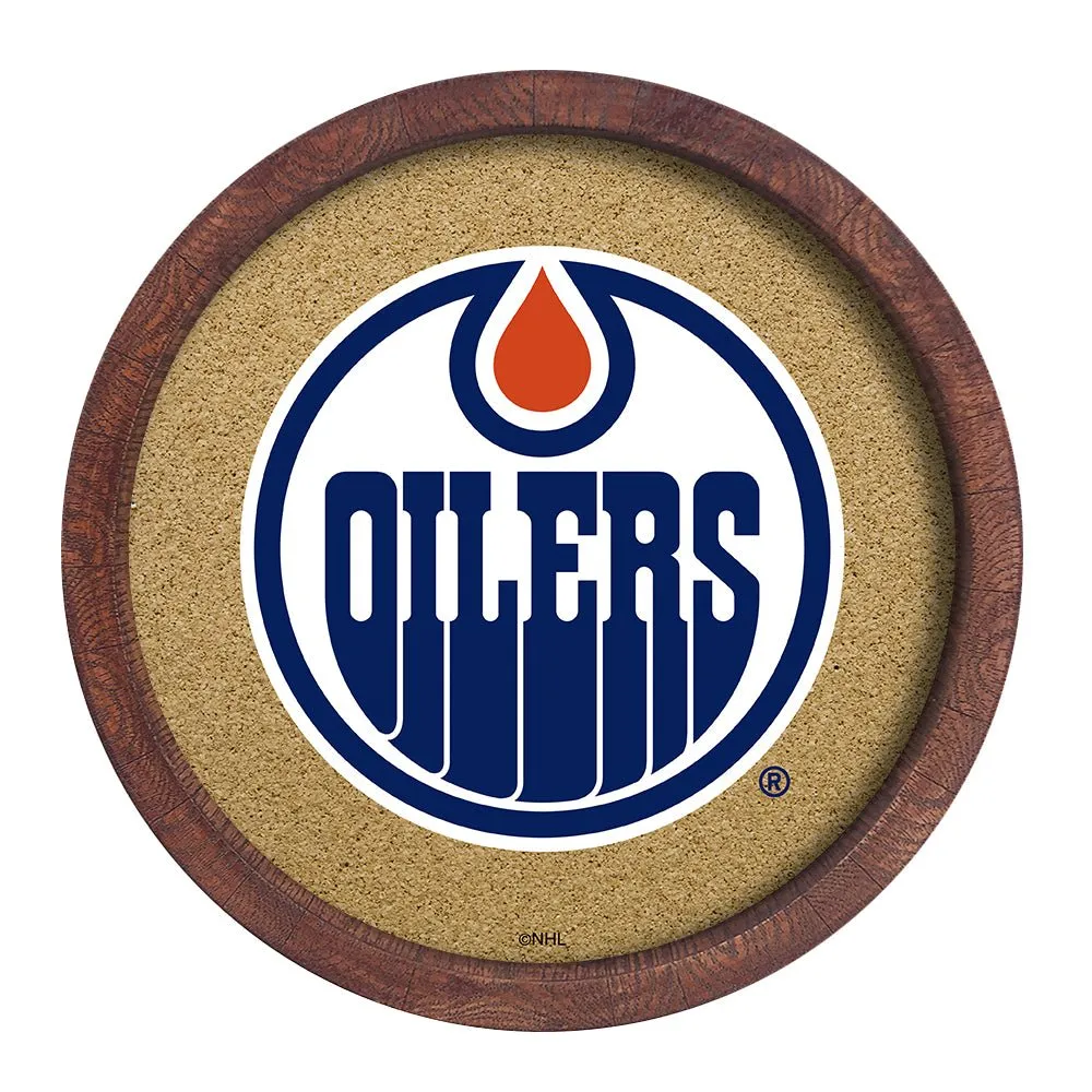 Edmonton Oilers: Barrel Top Cork Note Board