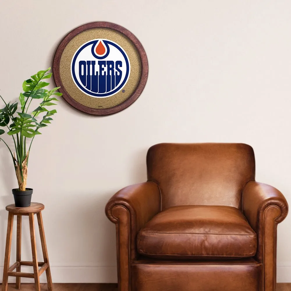 Edmonton Oilers: Barrel Top Cork Note Board
