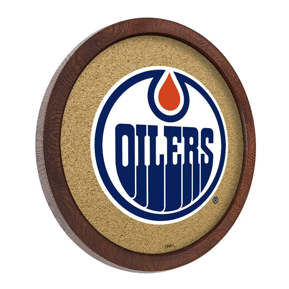 Edmonton Oilers: Barrel Top Cork Note Board