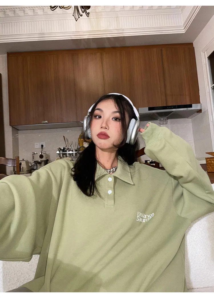 EINKLANG SATURDAY Solid Color Sweatshirt Sweatpants Matching Set