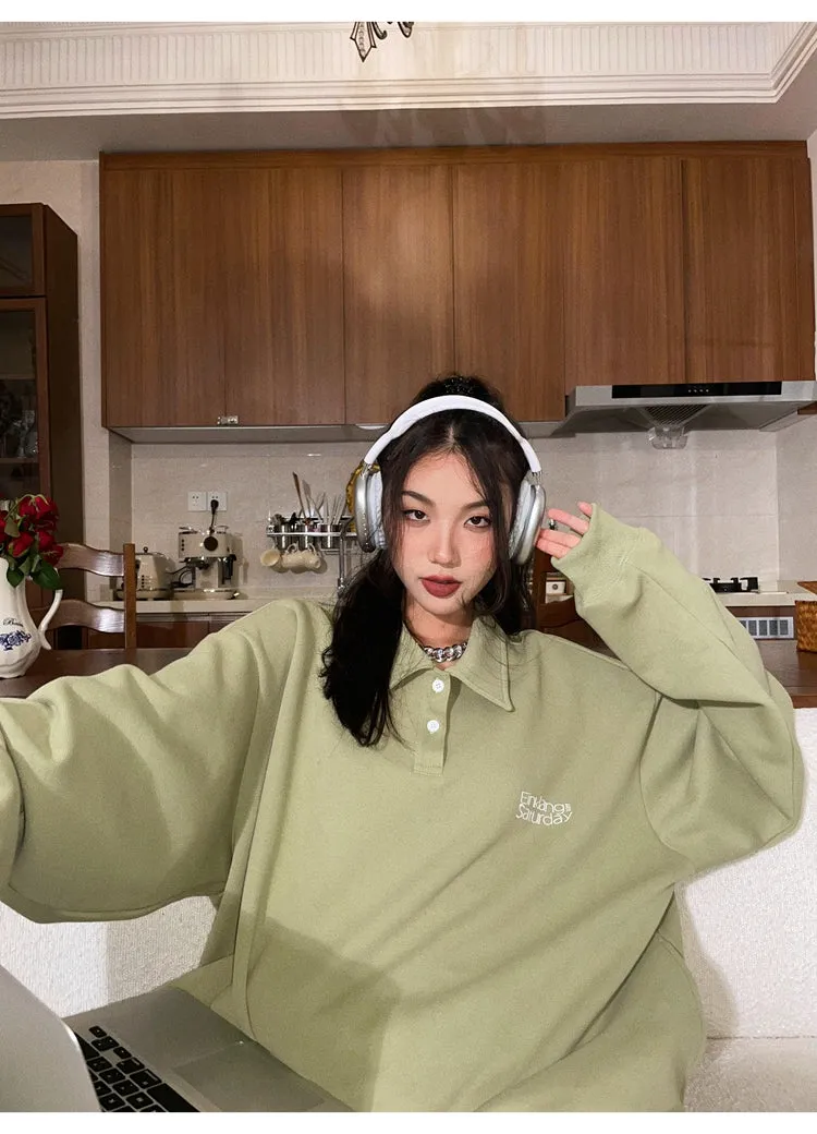 EINKLANG SATURDAY Solid Color Sweatshirt Sweatpants Matching Set