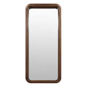 Elegant Brownstone Reflection - Spacious Wall Mirror