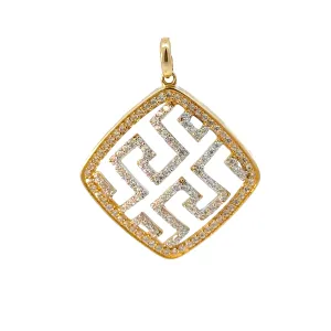 Elegant Geometric Gold Pendant 14k