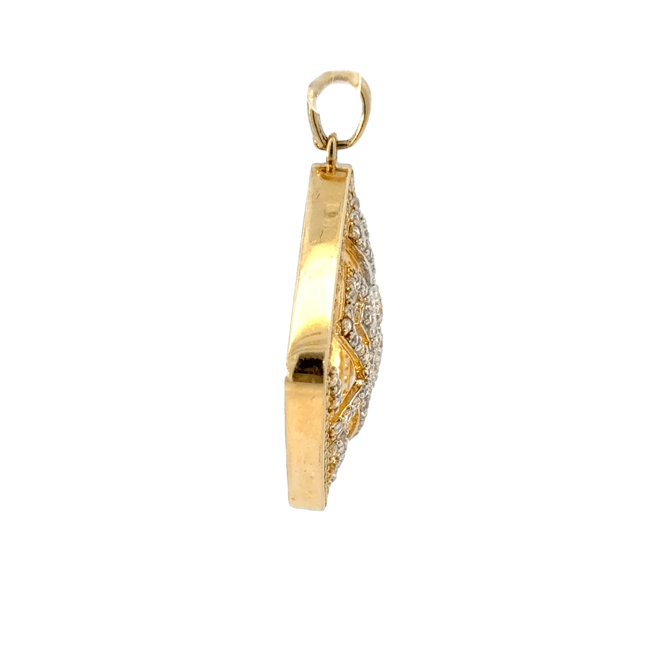 Elegant Geometric Gold Pendant 14k