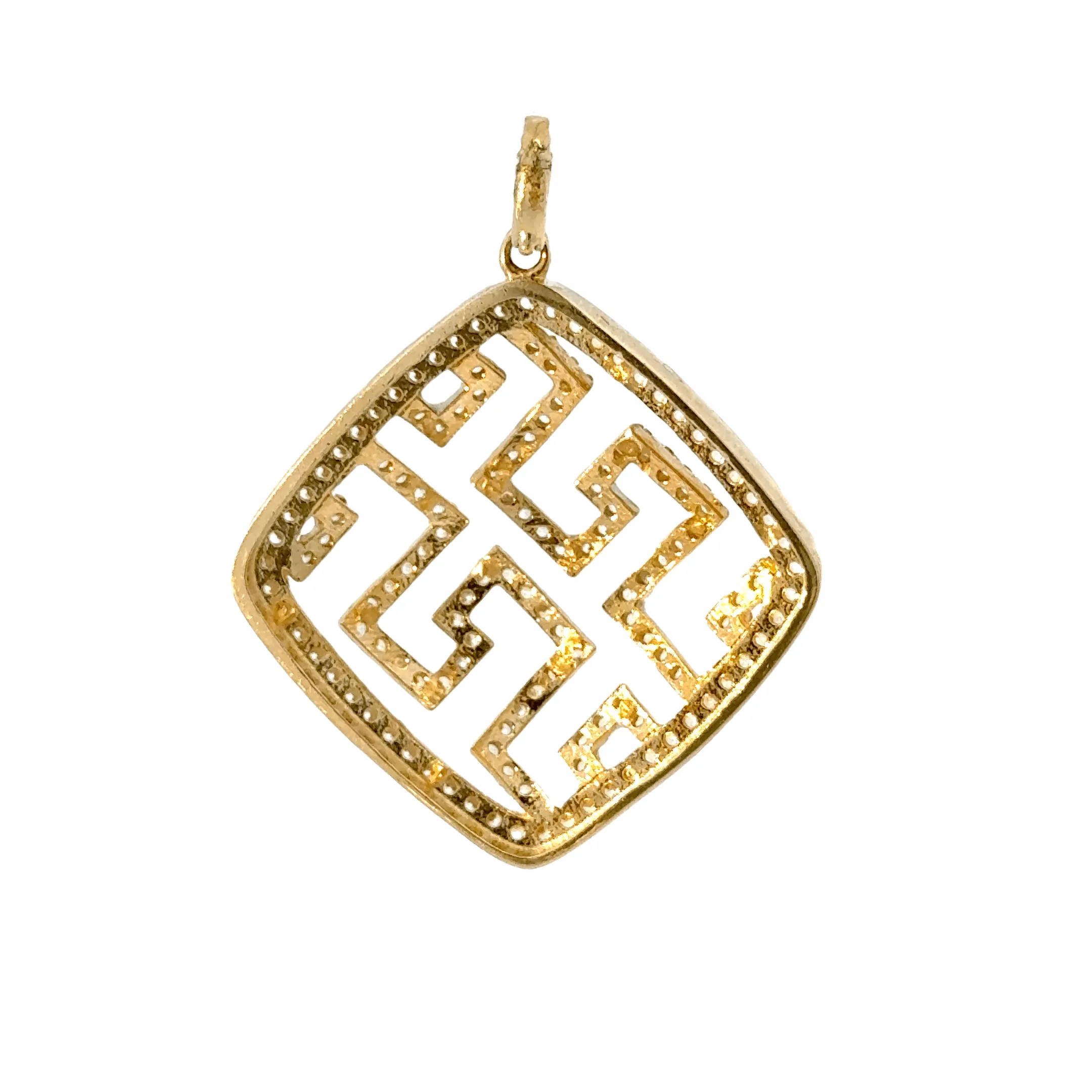 Elegant Geometric Gold Pendant 14k