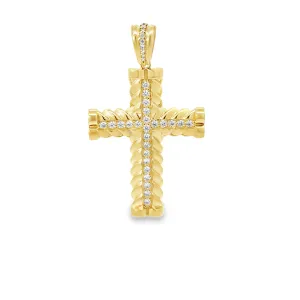 Elegant Gold Cross Pendant 14k