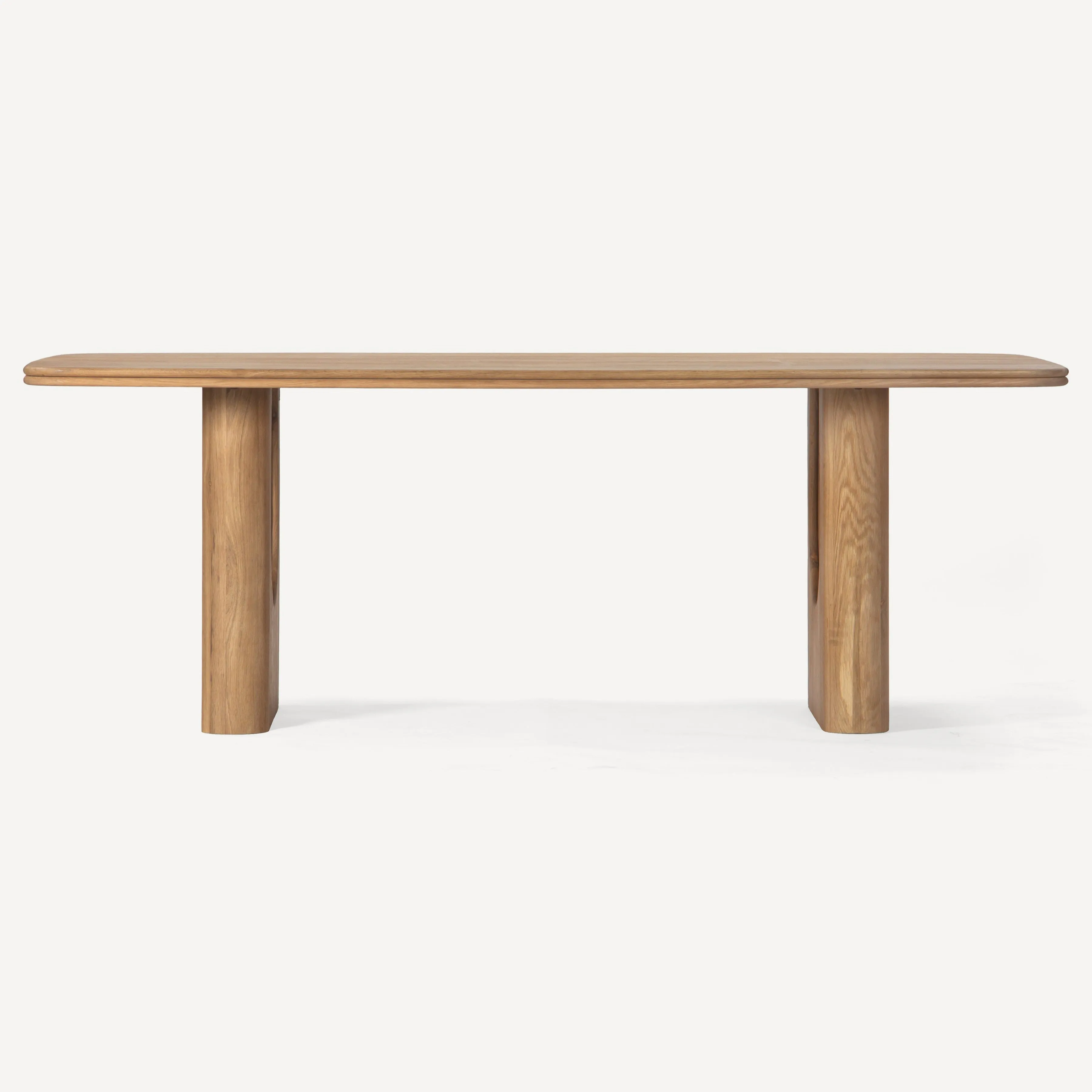 Elegant Inverted Arched Oak Dining Table