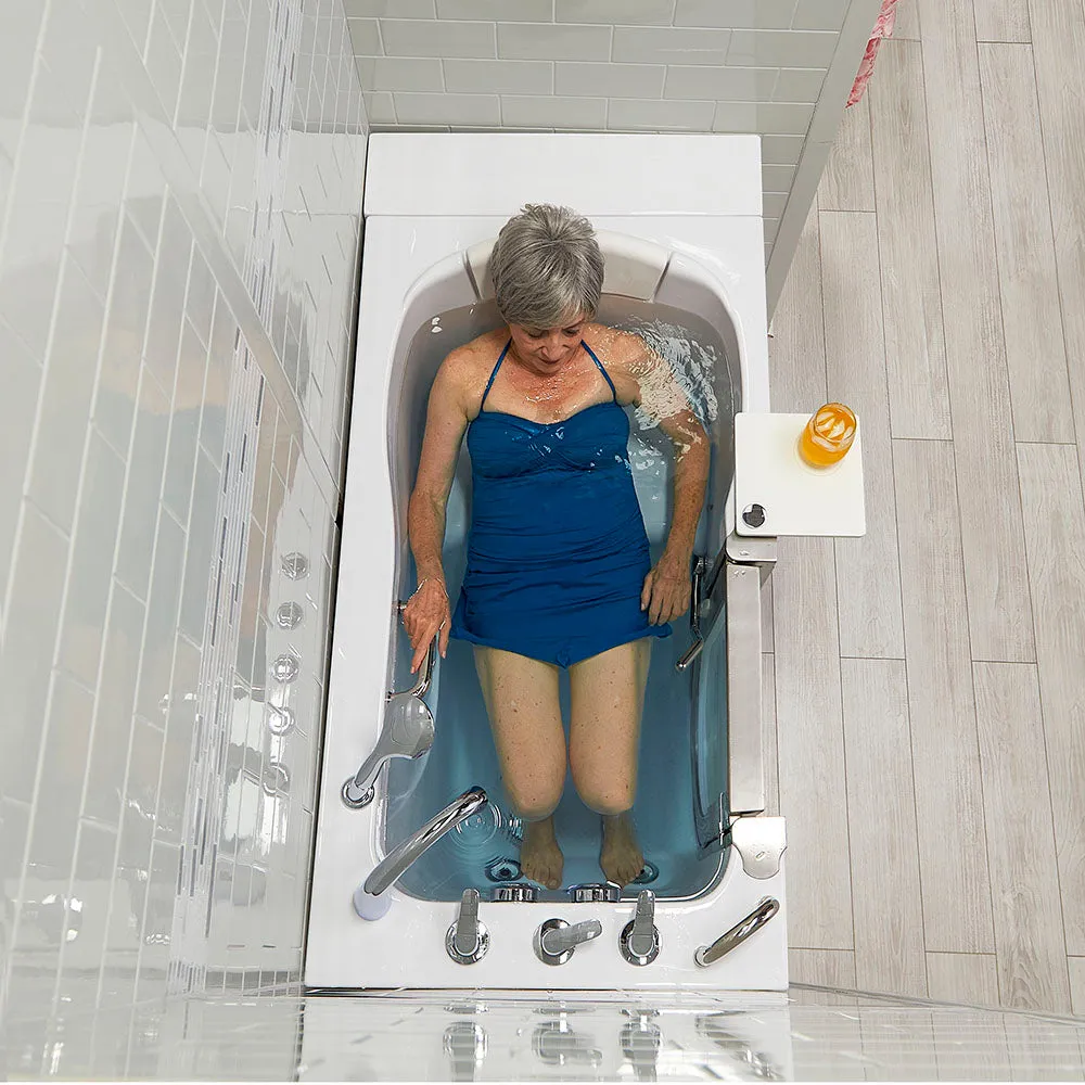 Ella Elite 30"x52" Acrylic Soaking Walk-In-Bathtub, Left Inward Swing Door, 5 Piece Fast Fill Faucet, 2" Dual Drain