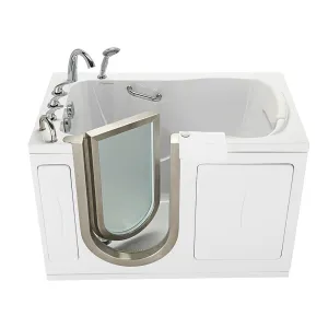 Ella Elite 30"x52" Acrylic Soaking Walk-In-Bathtub, Left Inward Swing Door, 5 Piece Fast Fill Faucet, 2" Dual Drain