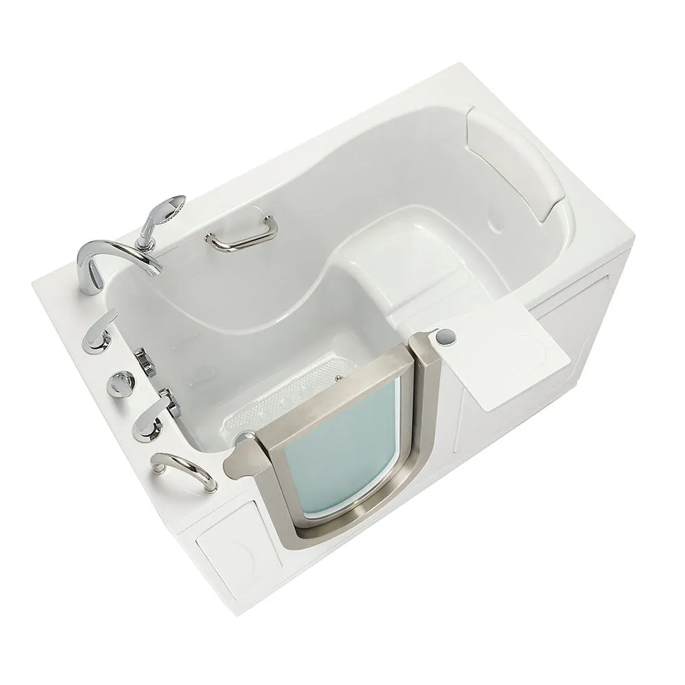 Ella Elite 30"x52" Acrylic Soaking Walk-In-Bathtub, Left Inward Swing Door, 5 Piece Fast Fill Faucet, 2" Dual Drain