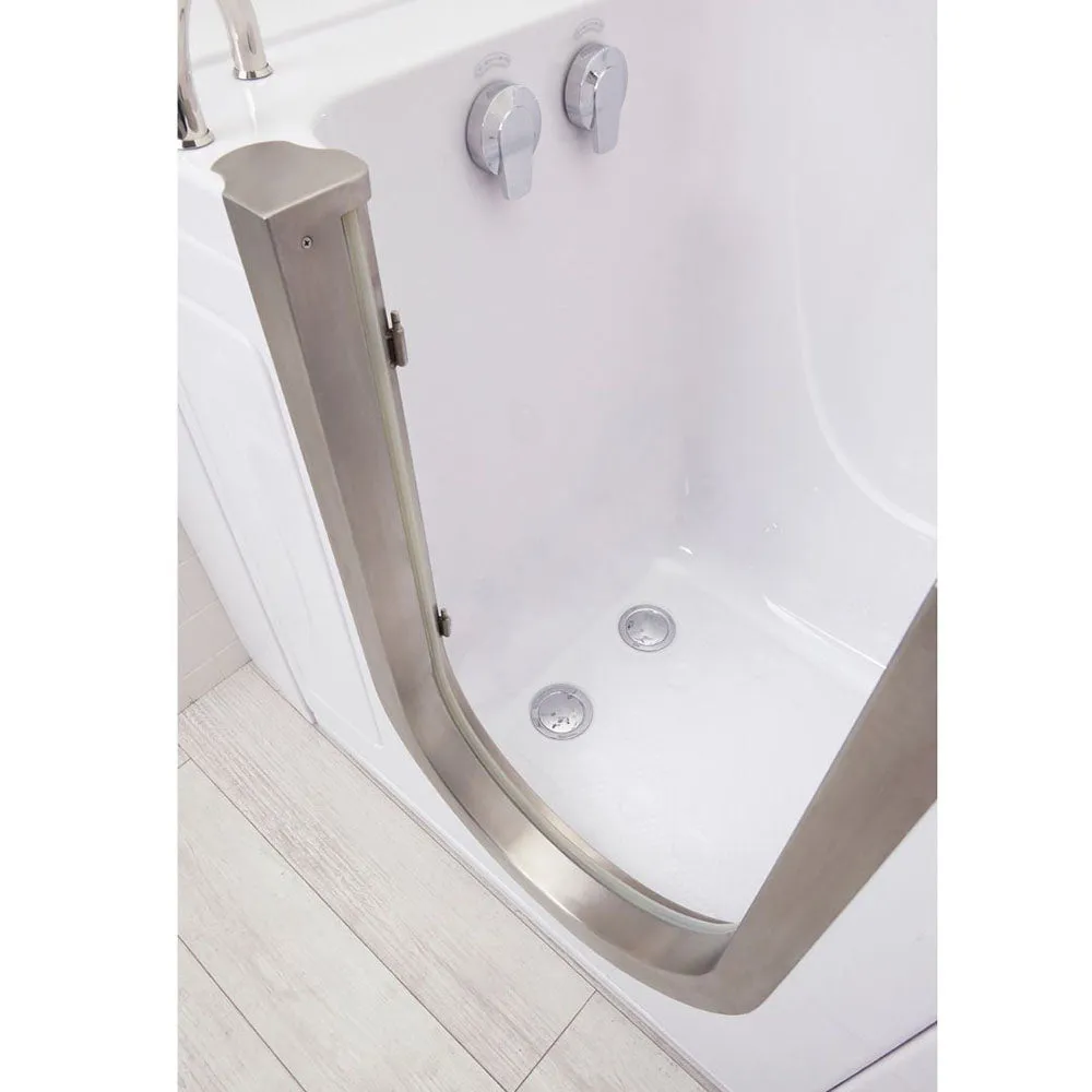 Ella Elite 30"x52" Acrylic Soaking Walk-In-Bathtub, Left Inward Swing Door, Heated Seat,  2 Piece Fast Fill Faucet, 2" Dual Drain