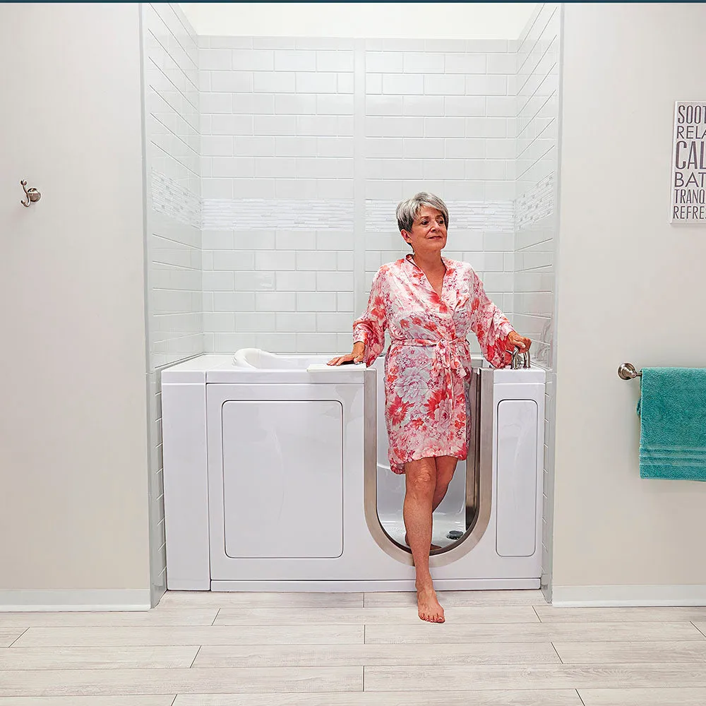 Ella Elite 30"x52" Acrylic Soaking Walk-In-Bathtub, Right Inward Swing Door, 5 Piece Fast Fill Faucet, 2" Dual Drain