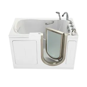 Ella Elite 30"x52" Acrylic Soaking Walk-In-Bathtub, Right Inward Swing Door, 5 Piece Fast Fill Faucet, 2" Dual Drain