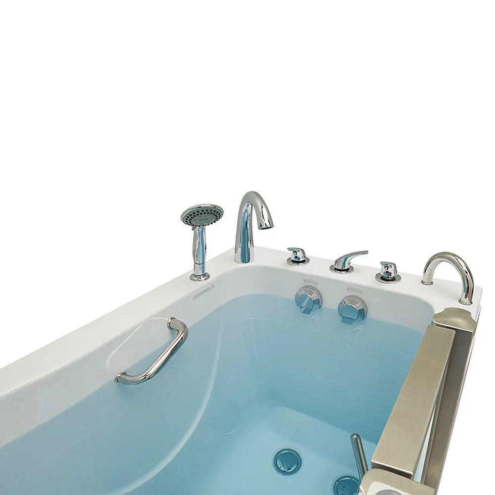 Ella Elite 30"x52" Acrylic Soaking Walk-In-Bathtub, Right Inward Swing Door, 5 Piece Fast Fill Faucet, 2" Dual Drain