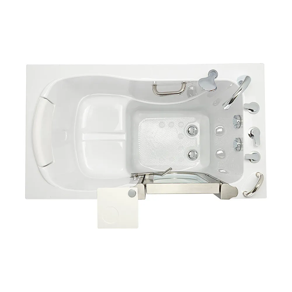 Ella Elite 30"x52" Acrylic Soaking Walk-In-Bathtub, Right Inward Swing Door, 5 Piece Fast Fill Faucet, 2" Dual Drain