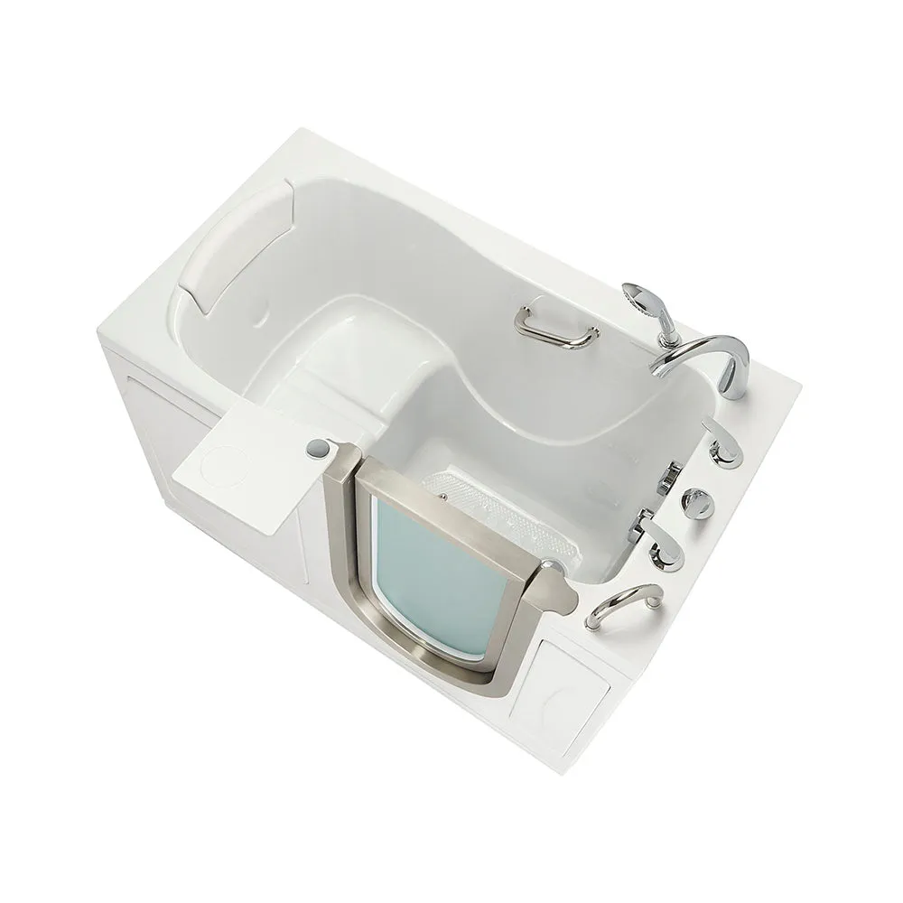 Ella Elite 30"x52" Acrylic Soaking Walk-In-Bathtub, Right Inward Swing Door, 5 Piece Fast Fill Faucet, 2" Dual Drain