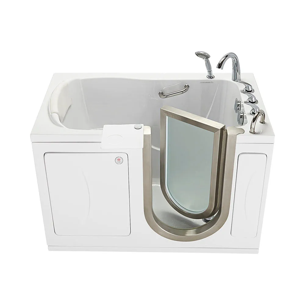 Ella Elite 30"x52" Acrylic Soaking Walk-In-Bathtub, Right Inward Swing Door, Heated Seat,  5 Piece Fast Fill Faucet, 2" Dual Drain