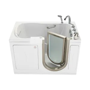 Ella Elite 30"x52" Acrylic Soaking Walk-In-Bathtub, Right Inward Swing Door, Heated Seat,  5 Piece Fast Fill Faucet, 2" Dual Drain
