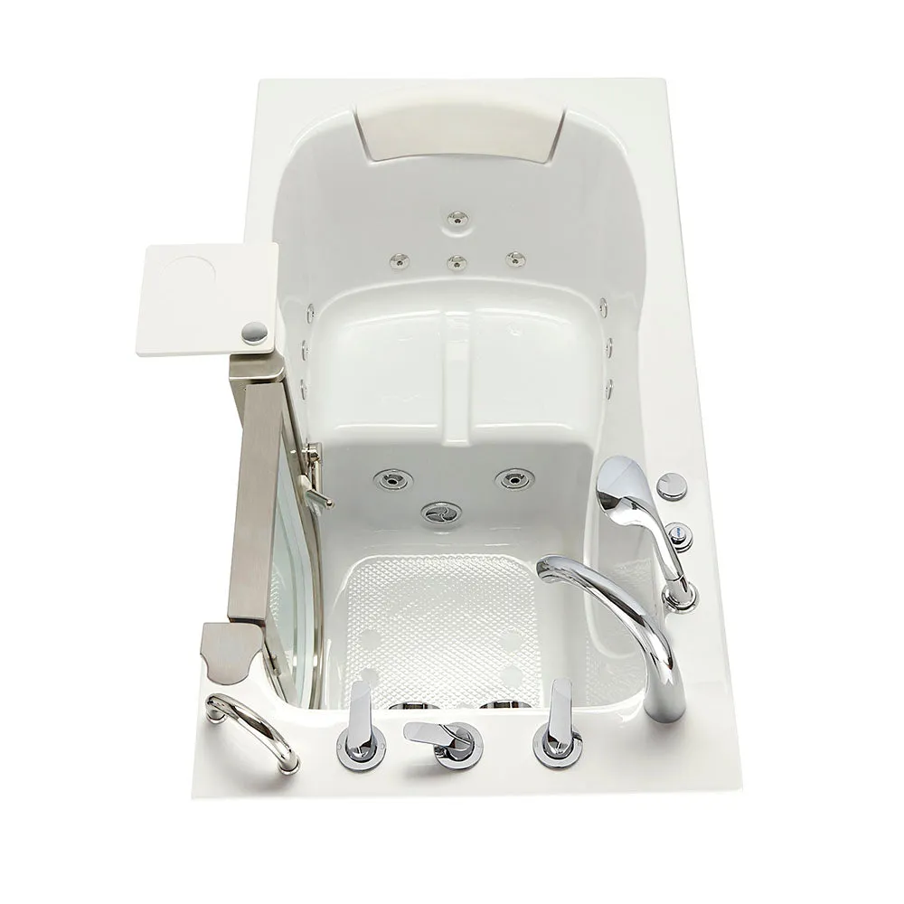 Ella Peitite 28"x52" Acrylic Hydro Massage Walk-In Bathtub with Right Inward Swing Door, Heated Seat, 5 Piece Fast Fill Faucet, 2" Dual Drain