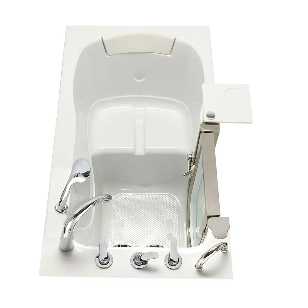 Ella Peitite 28"x52" Acrylic Soaking Walk-In-Bathtub, Left Inward Swing Door, 5 Piece Fast Fill Faucet, 2" Dual Drain