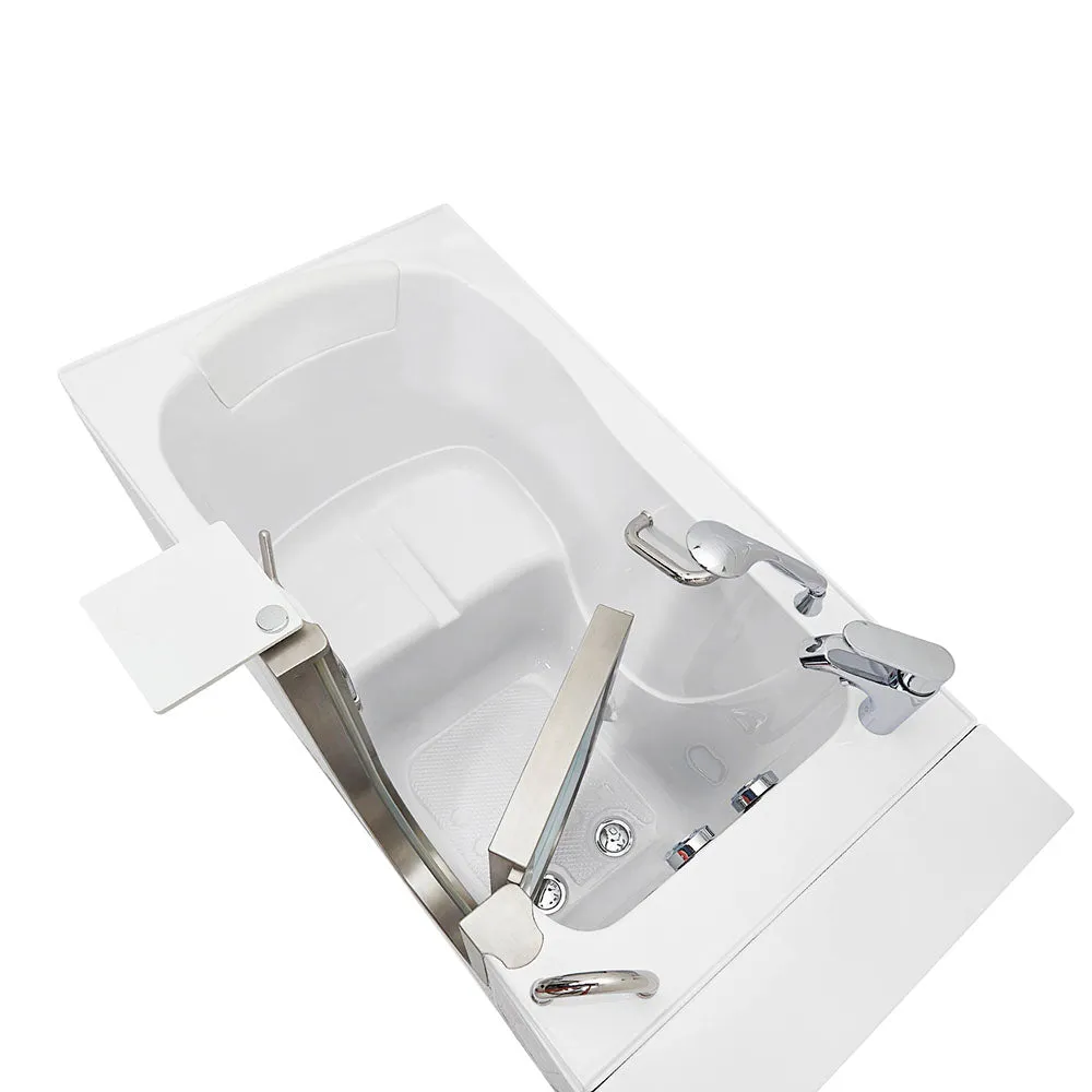 Ella Peitite 28"x52" Acrylic Soaking Walk-In-Bathtub, Right Inward Swing Door, 2 Piece Fast Fill Faucet, 2" Dual Drain