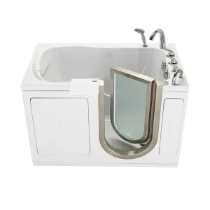 Ella Peitite 28"x52" Acrylic Soaking Walk-In-Bathtub, Right Inward Swing Door, 5 Piece Fast Fill Faucet, 2" Dual Drain