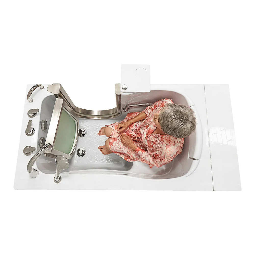 Ella Peitite 28"x52" Acrylic Soaking Walk-In-Bathtub, Right Inward Swing Door, 5 Piece Fast Fill Faucet, 2" Dual Drain