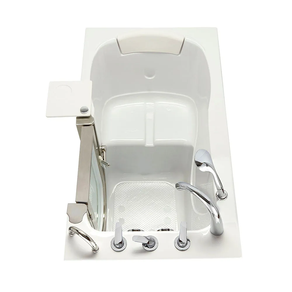 Ella Peitite 28"x52" Acrylic Soaking Walk-In-Bathtub, Right Inward Swing Door, 5 Piece Fast Fill Faucet, 2" Dual Drain