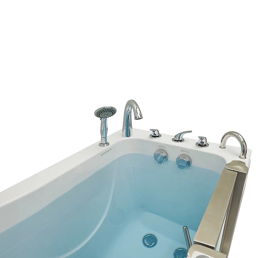 Ella Peitite 28"x52" Acrylic Soaking Walk-In-Bathtub, Right Inward Swing Door, 5 Piece Fast Fill Faucet, 2" Dual Drain