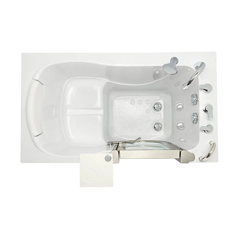Ella Peitite 28"x52" Acrylic Soaking Walk-In-Bathtub, Right Inward Swing Door, 5 Piece Fast Fill Faucet, 2" Dual Drain