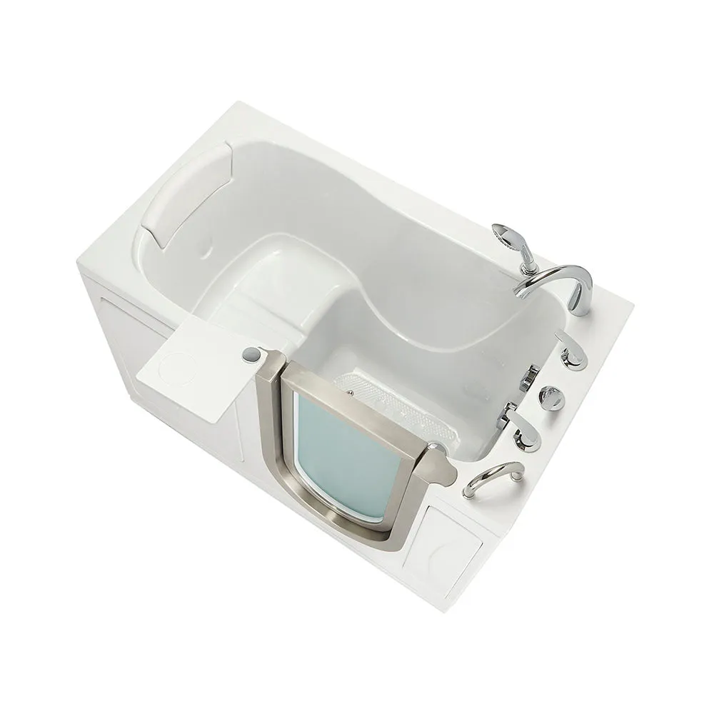 Ella Peitite 28"x52" Acrylic Soaking Walk-In-Bathtub, Right Inward Swing Door, 5 Piece Fast Fill Faucet, 2" Dual Drain