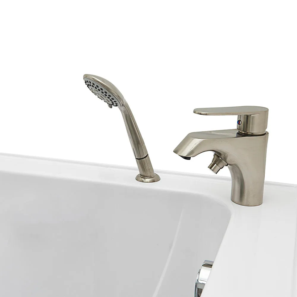 Ella Peitite 28"x52" Acrylic Soaking Walk-In-Bathtub, Right Inward Swing Door, Heated Seat,  2 Piece Fast Fill Faucet, 2" Dual Drain