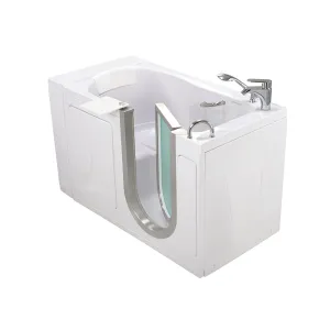 Ella Peitite 28"x52" Acrylic Soaking Walk-In-Bathtub, Right Inward Swing Door, Heated Seat,  2 Piece Fast Fill Faucet, 2" Dual Drain
