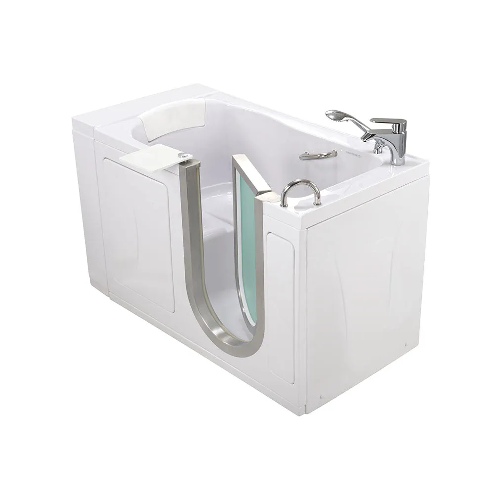 Ella Peitite 28"x52" Acrylic Soaking Walk-In-Bathtub, Right Inward Swing Door, Heated Seat,  2 Piece Fast Fill Faucet, 2" Dual Drain