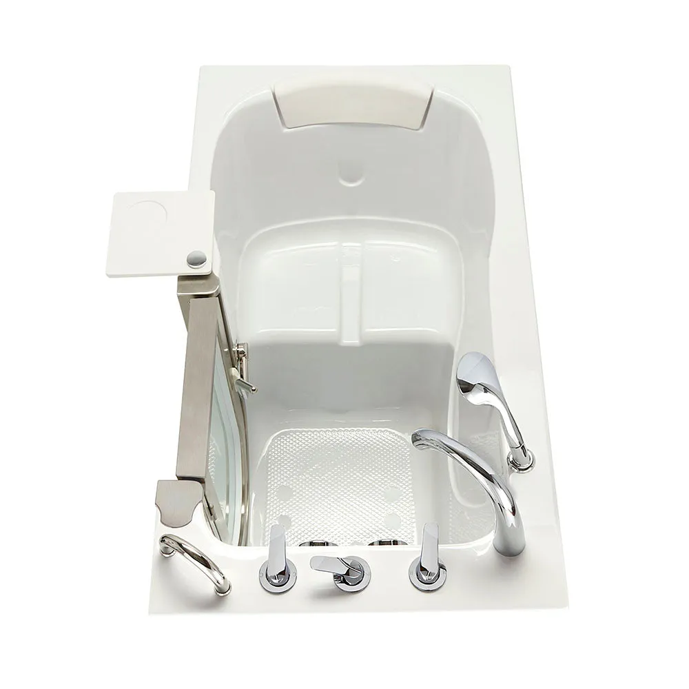 Ella Peitite 28"x52" Acrylic Soaking Walk-In-Bathtub, Right Inward Swing Door, Heated Seat,  5 Piece Fast Fill Faucet, 2" Dual Drain