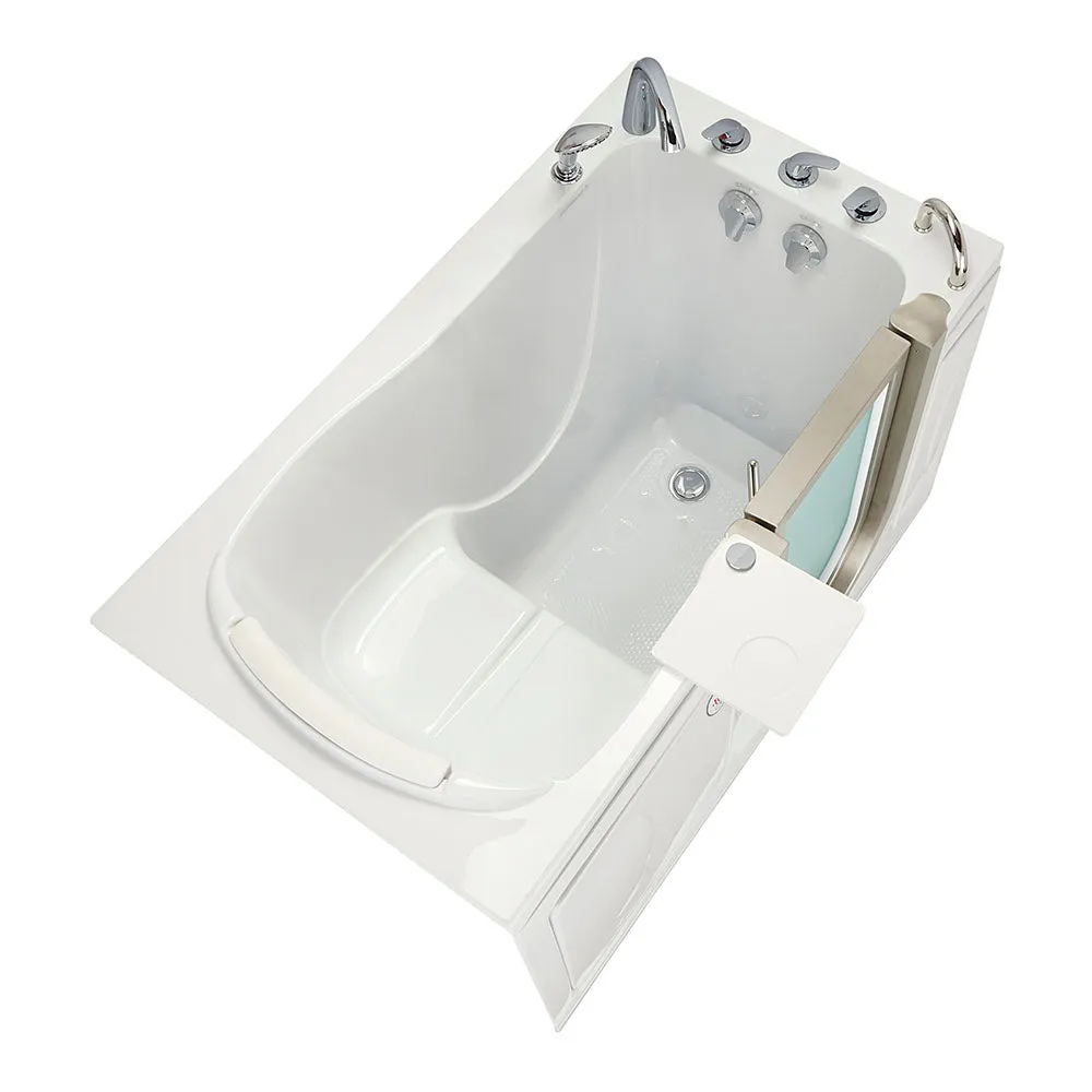 Ella Peitite 28"x52" Acrylic Soaking Walk-In-Bathtub, Right Inward Swing Door, Heated Seat,  5 Piece Fast Fill Faucet, 2" Dual Drain