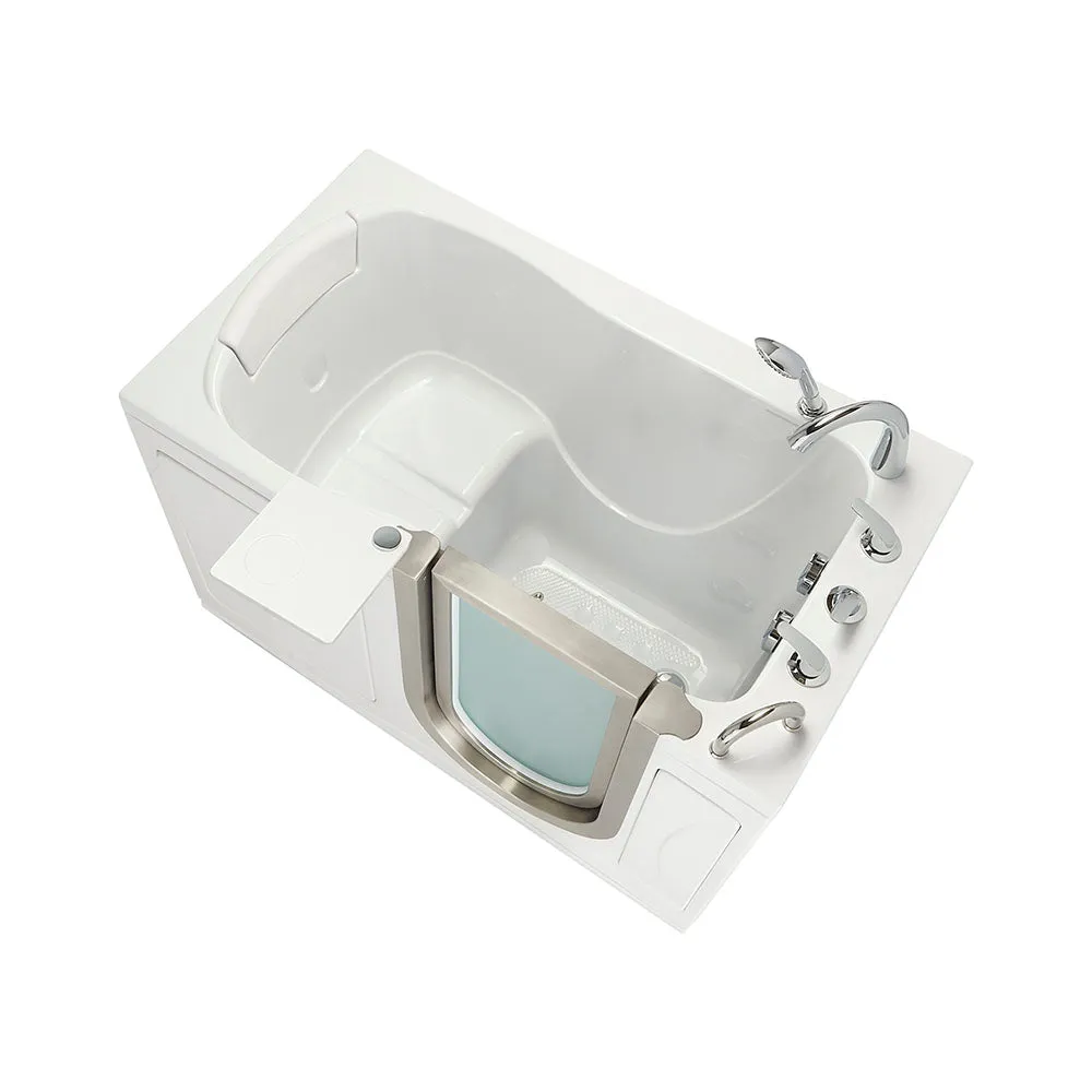Ella Peitite 28"x52" Acrylic Soaking Walk-In-Bathtub, Right Inward Swing Door, Heated Seat,  5 Piece Fast Fill Faucet, 2" Dual Drain