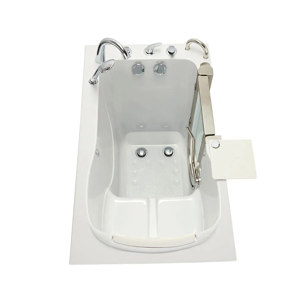 Ella Peitite 28"x52" Acrylic Soaking Walk-In-Bathtub, Right Inward Swing Door, Heated Seat,  5 Piece Fast Fill Faucet, 2" Dual Drain