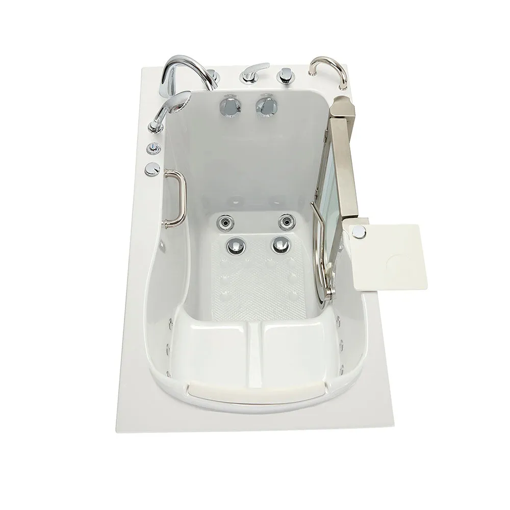 Ella Royal 32"x52" Acrylic Hydro Massage Walk-In Bathtub with Right Inward Swing Door, 5 Piece Fast Fill Faucet, 2" Dual Drain