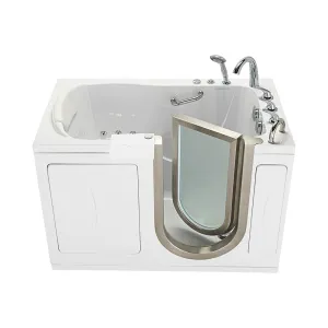 Ella Royal 32"x52" Acrylic Hydro Massage Walk-In Bathtub with Right Inward Swing Door, 5 Piece Fast Fill Faucet, 2" Dual Drain