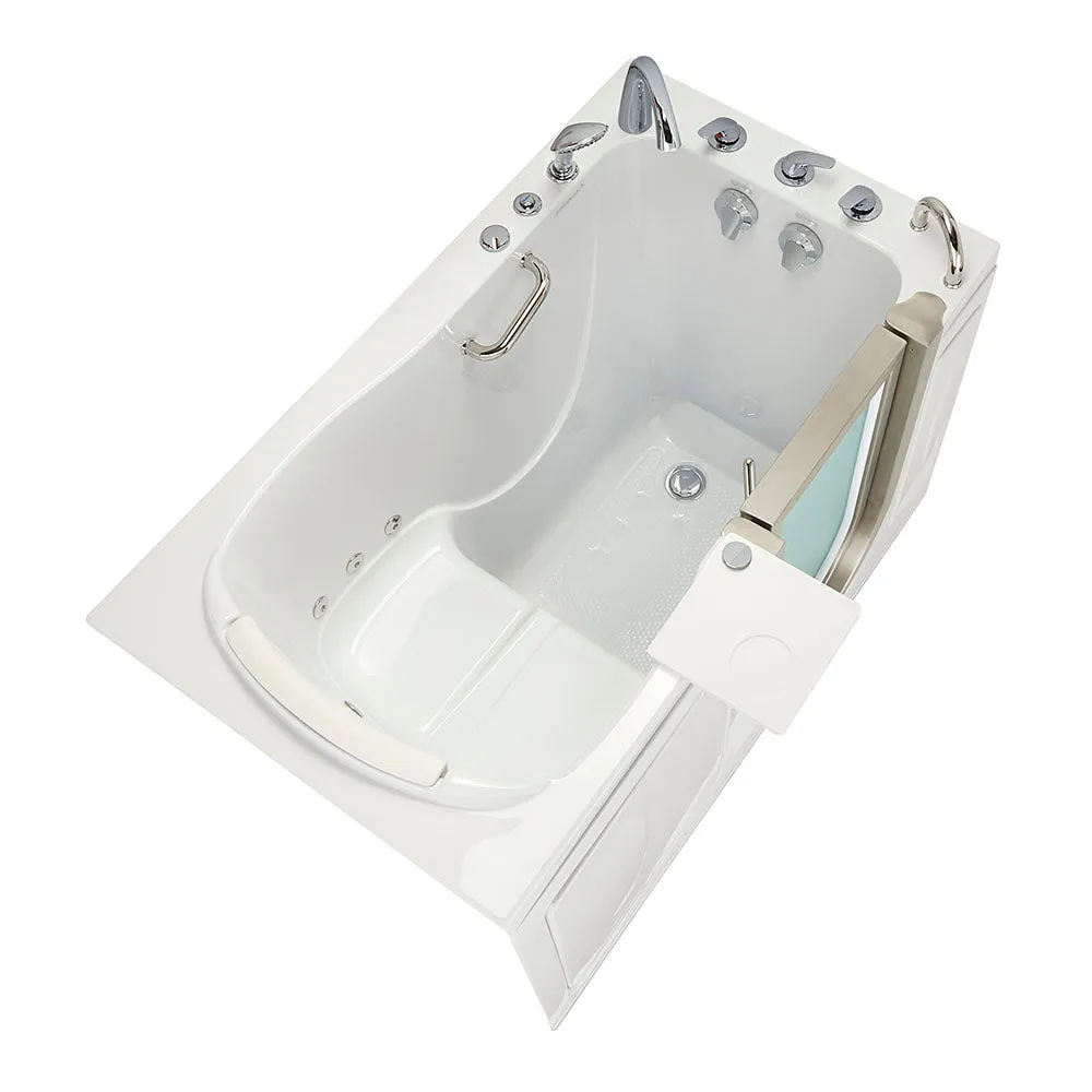 Ella Royal 32"x52" Acrylic Hydro Massage Walk-In Bathtub with Right Inward Swing Door, 5 Piece Fast Fill Faucet, 2" Dual Drain