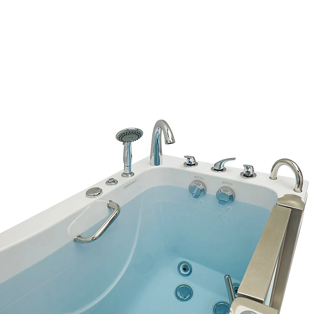Ella Royal 32"x52" Acrylic Hydro Massage Walk-In Bathtub with Right Inward Swing Door, 5 Piece Fast Fill Faucet, 2" Dual Drain